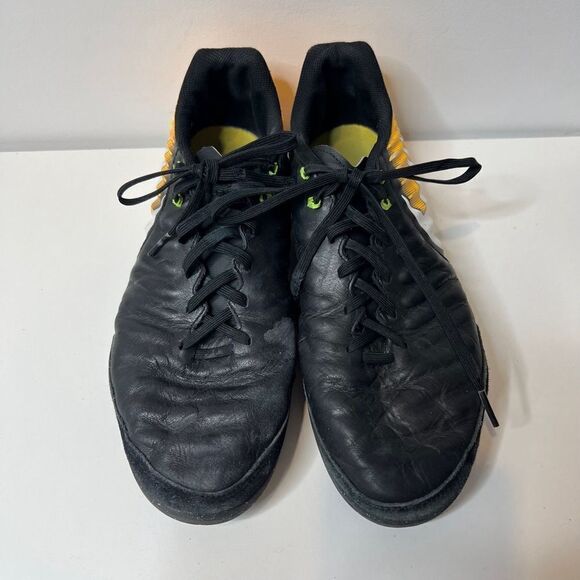 Nike Tiempo X Mens Size 10.5 Black Yellow Athletic Running Soccer Cleats - Picture 2 of 11